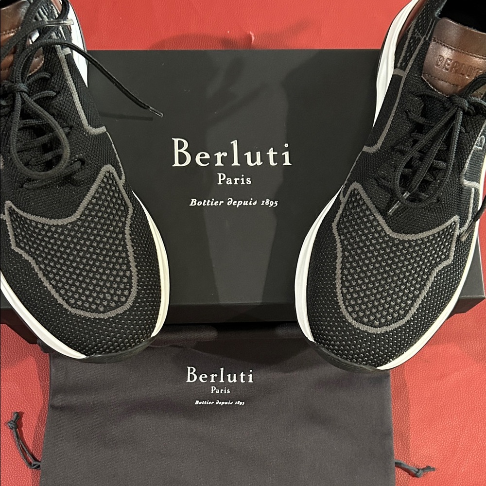 Berluti Shadow Knit Men's Sneakers - Picture 10 of 12